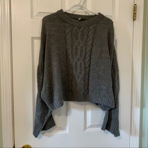 Grey cable knit sweater